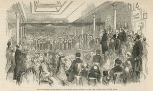 Réunion annuelle de la British and Foreign School Society (gravure)