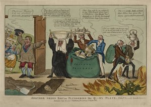 Un autre sac vert !! ou le pillage de la vaisselle de la reine. Voir le discours du Dr. L--n du 15 juillet - English School