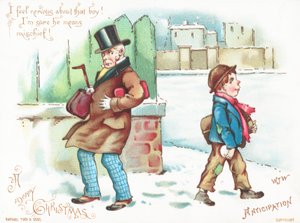 Anticipation! Homme se sentant menacé! Carte de Noël - English School