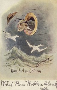 "Tout port dans la tempête" (lithographie couleur) - English School