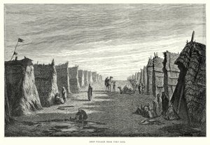 Village arabe près de Port Saïd (gravure)