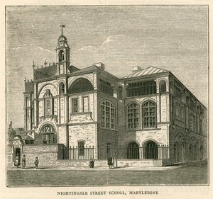 Architecture du London School Board : Nightingale Street School, Marylebone, Londres - English School