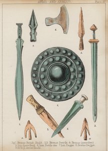 Armes et armures (lithographie en couleur) - English School