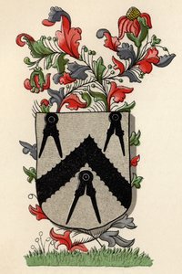 Armoiries accordées à la Carpenters Company de Londres, 6e Edward IV, 1466, tirées de The History of Freemasonry, volume II, publié par Thomas C. Jack, Londres, 1883 - English School