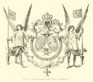 Armoiries de France, avec des Anges comme Supporteurs - English School