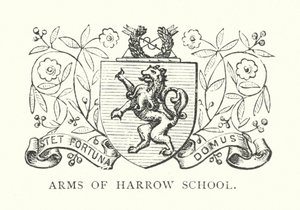 Armoiries de la Harrow School (gravure)