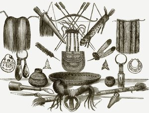 Armes, ornements et ustensiles des Indiens - English School