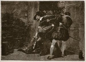 Arrestation de Guy Fawkes, illustration de Cassells Illustrated History of England - English School