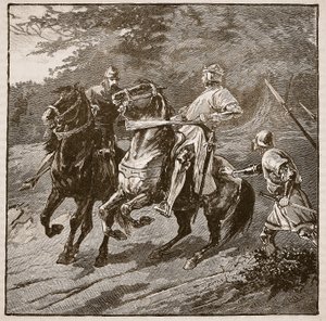 Arrestation du roi Richard, illustration de Cassells Illustrated History of England - English School