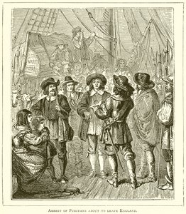 Arrestation des puritains sur le point de quitter l