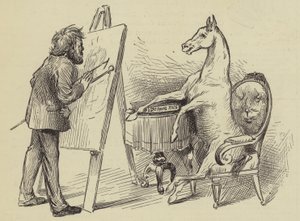 Artiste peignant un cheval - English School