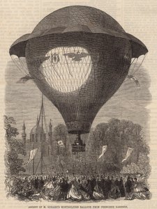 Ascension du ballon Montgolfier de M. Godard depuis les Jardins de Cremorne - English School