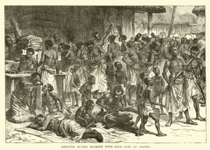 Ashantis achetant des mousquets avec de la poussière d