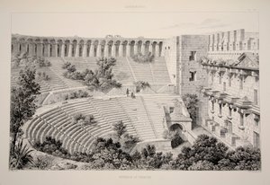 Aspendu - Intérieur du théâtre, pub. 1863 lithographie