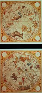 Calendrier astrologique, signes du zodiaque, c.1660 - English School