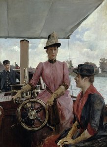 À la barre - Dames à bord du bateau fluvial Hassan - English School