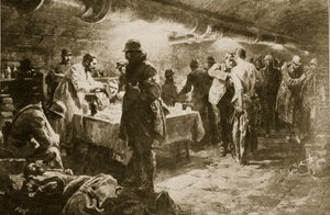 Au travail dans un poste de secours en cave sous un fort de Verdun, 1914-19 - English School