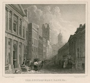Auction Mart, St Bartholomews Lane, Londres, et Banque - English School