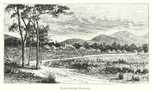 Australie : station de Coranderrk (gravure) - English School