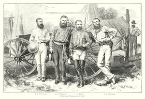Australie : équipe du télégraphe transcontinental (gravure) - English School