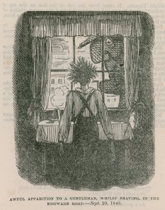 Apparition effrayante à un gentleman, en se rasant, sur Edgware Road, Londres - 30 septembre 1846 - English School