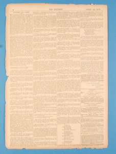 Dernière page de The Referee, no.35. 15 avril 1878
