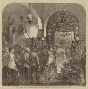 Bal au Royal Artillery Grounds, Finsbury, Réception du prince et de la princesse de Galles (gravure) - English School