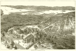 Vue en ballon de Washington, mai 1861
