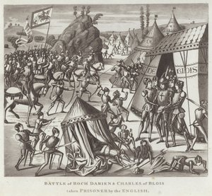 Bataille de Roch Darien et Charles de Blois fait prisonnier par les Anglais - English School