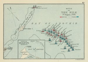 Bataille du Nil (lithographie couleur) - English School