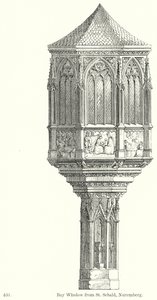 Fenêtre en baie de St Sebald, Nuremberg (gravure) - English School