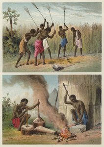 Battage du sorgo, forgerons du village