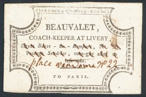 Beauvalet, gardien de voitures en pension, carte de visite - English School