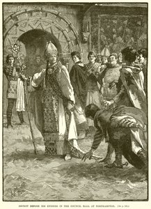 Becket devant ses ennemis dans la salle du conseil à Northampton - English School