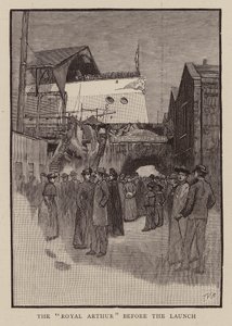 Avant le lancement du HMS Royal Arthur - English School