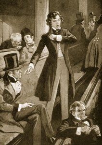 Benjamin Disraeli faisant son premier discours à la Chambre - English School