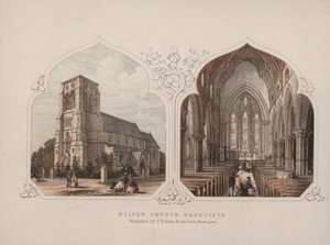 Église de Bilton, Harrogate, North Yorkshire (gravure en couleur) - English School
