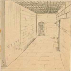 Promenade en cage à la prison de Newgate - English School