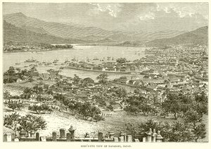 Vue aérienne de Nagasaki, Japon - English School
