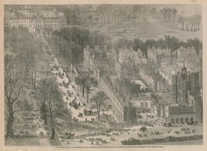 Vue aérienne des palais de Buckingham et de St James - English School