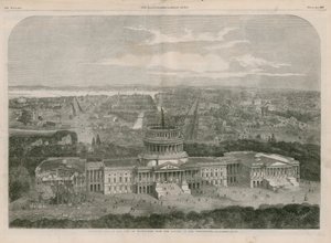 Vue aérienne de la ville de Washington, avec le Capitole au premier plan