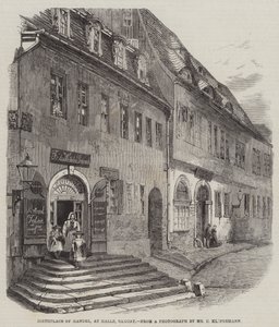 Lieu de naissance de Haendel, à Halle, Saxe (gravure) - English School