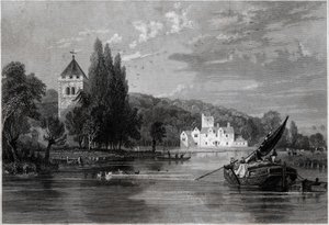 Abbaye de Bisham (gravure, vers 1850)