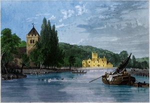 Abbaye de Bisham (gravure, vers 1850) - English School
