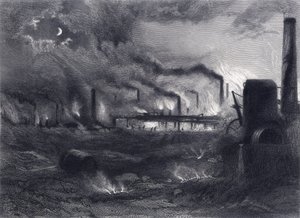 Black Country, près de Bilston, Staffordshire, tiré de "Staffordshire and Warwickshire Past and Present" par John Alfred Langford - English School