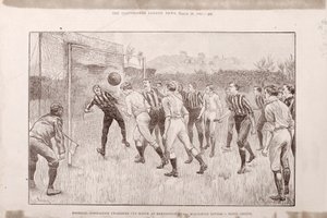 Blackburn Rovers contre Nottingham County au Kennington Oval, de The Illustrated Sporting and Dramatic News, 23 mars 1891 - English School
