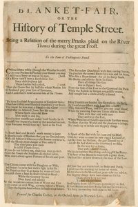 Foire de la couverture. Poème sur la foire sur la glace de 1684 - English School