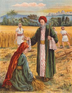 Boaz et Ruth dans le champ de moisson - English School