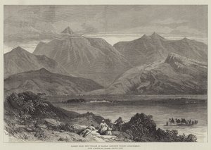 Pic de Bodeen et village de Madzai, vallée de Khoorum, Afghanistan (gravure) - English School