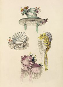 Bonnets pour une occasion, planche de mode de Ackermann